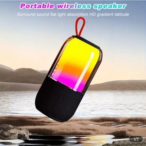 Portable Black Bluetooth Speaker with Colorful LED Light